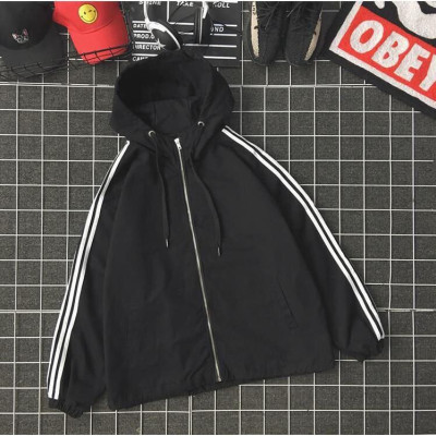 Áo khoác dù chữ nhật phối 3 sọc tay M050