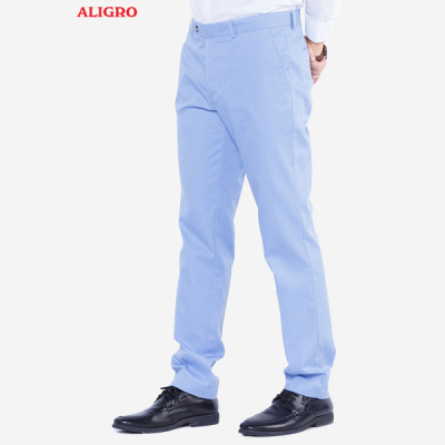 Quần Kaki Nam ALIGRO Màu Xanh Da Trời Chất Liệu Kaki Mềm, Mịn, Không Bai Xù, Co Giãn Tốt, Chuẩn Form, ALGK020