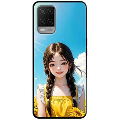 Ốp lưng cho Oppo A54 - A55 - A55s - Oppo A56 5G - Oppo A18 - A38 - A58 - Mỹ Nữ Hoa Hướng Dương - Hàng Chính Hãng