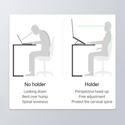 Giá đỡ máy tính xách tay Vention KDLI0 có thể gập lại  chống trượt với góc thay thế có thể điều chỉnh  Macbook Pro