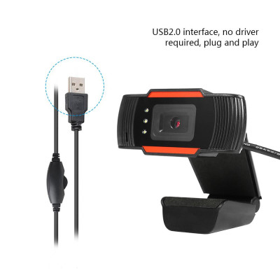HXSJ A870C3 High-definition USB Webcam 480P Fixed Focus Computer Camera Built-in Sound   Absorbing Microphone for PC