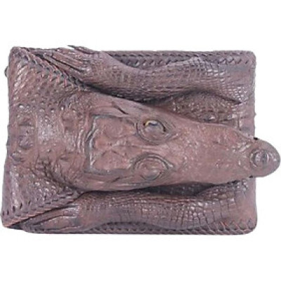 Ví Nam Da Cá Sấu Nguyên Con Vip Huy Hoàng HT2273 (12.5 x 10 cm) - Nâu Đất