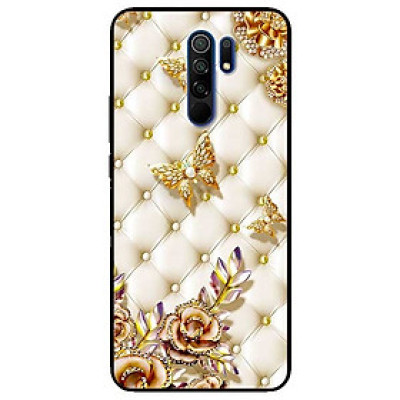 Ốp lưng dành cho Xiaomi Redmi 9 mẫu Bướm Vàng Giả Da