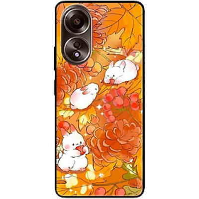 Ốp lưng cho Oppo A36 - A60 4G - A74 - A76 - Oppo A95 4G - A96 4G - Thỏ Nền Cam - Hàng Chính Hãng