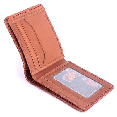 HJ2134 - Bóp nam Huy Hoàng đan viền màu da