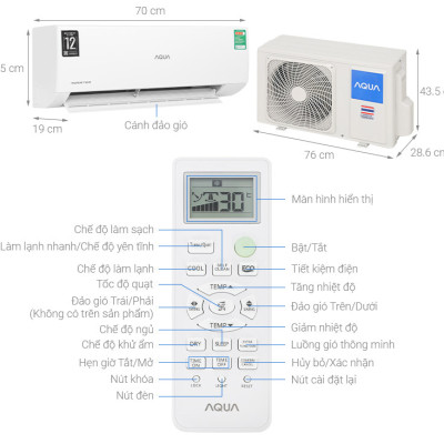 Máy lạnh AQUA Inverter 1 HP AQA-RV10QA3 - HÀNG CHÍNH HÃNG - CHỈ GIAO HCM