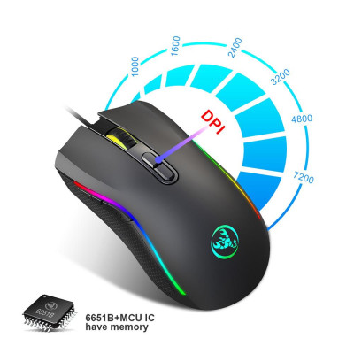 
Chuột chơi game phát sáng đầy màu sắc HXSJ độ phân giải vĩ mô Chuột chơi game RGB có thể lập trình A869
