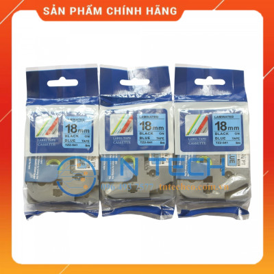 Nhãn In Tz2-541 - Đen nền dương 18mm x 8m - Dùng cho máy in BROTHER - AIMO - PUTY [Hàng Nhập Khẩu]