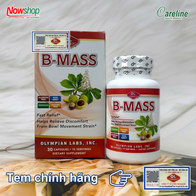 B-Mass Olympian Labs Mỹ hộp 30 viên hỗ trợ co búi trĩ lưu thông máu không táo bón ngừa tái phát
