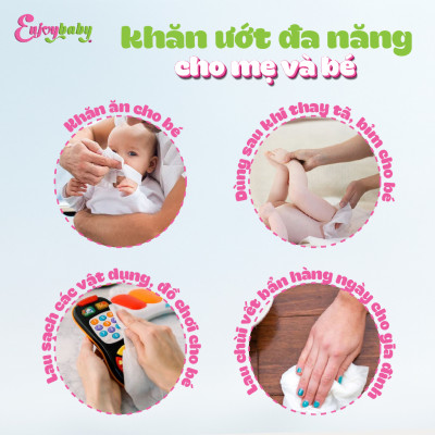 [MUA 8 TẶNG 1] COMBO 2 Khăn ướt ENJOY 100 tờ không mùi mềm mịn, dưỡng ẩm, tiện dụng an toàn cho bé