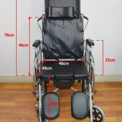 Xe lăn cao cấp đa năng Lucass X607 ngả nằm có bô, thắng và 2 bánh xe chống lật 