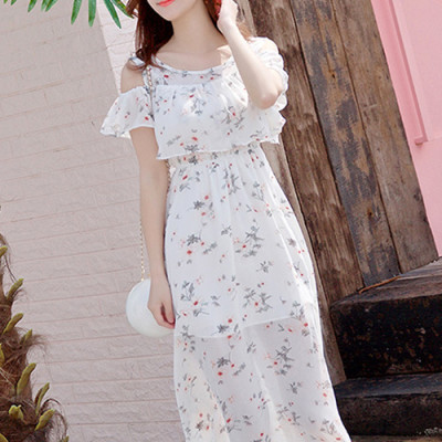 Váy đầm voan hoa nhí sáng màu nhẹ nhàng nữ tính, maxi dáng bèo xinh xắn dễ mặc, dùng đi biển, du lịch, sự kiện | MX016