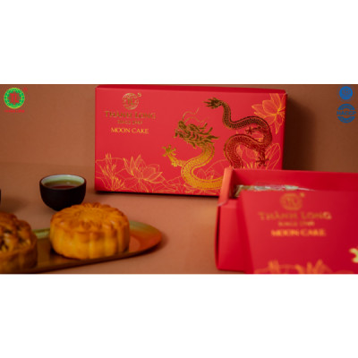 Hộp bánh trung thu 2 bánh 2 trứng 270g - Combo A - Thành Long (540g)