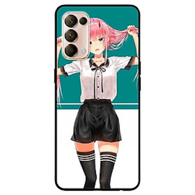 Ốp lưng dành cho Oppo Reno 5 mẫu Cô Gái Anime Tóc Hồng