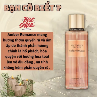 Victoria Secret Amber Romance Chính Hãng - Body Mist Victoria Secret 250ml & Lotion Victoria Secret 236ml Chính Hãng