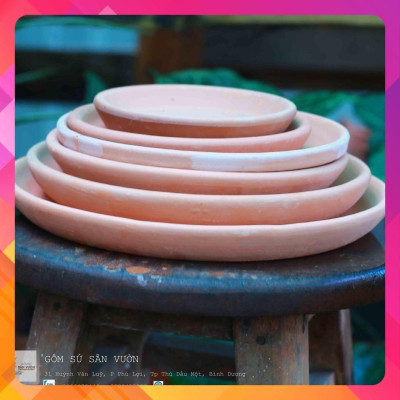 Đĩa lót chậu đất nung (nhiều size) - Lớn nhỏ đủ cả, chất liệu đất nung chất lượng