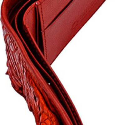 Ví Nam Da Cá Sấu Gù Chân Huy Hoàng HT2233 (12.5 x 10 cm) - Nâu Đỏ