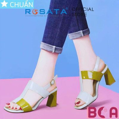 Sandal nữ phối màu 7 phân RO662 ROSATA tại BCASHOP thanh lịch và thời trang với thiết kế độc đáo và thoải mái