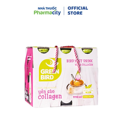 Nước yến sào collagen Greenbird 185ml (lốc 6 chai)