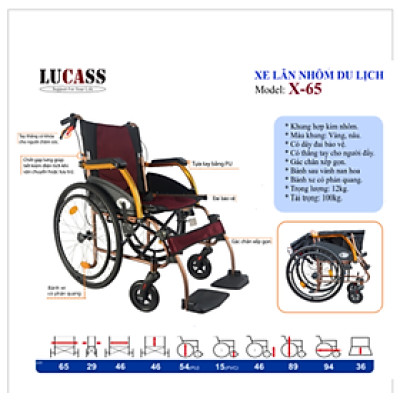 Xe Lăn Nhôm Du Lịch Lucass X-65 (X65)