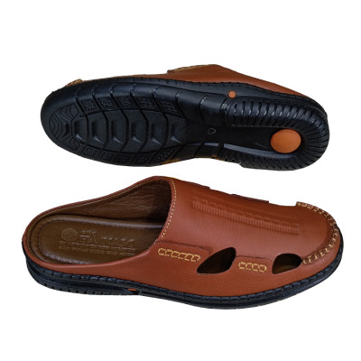 Dép Bít Mũi Nam TiTi ĐÔ Da Bò Thật Cao Cấp GSB20114