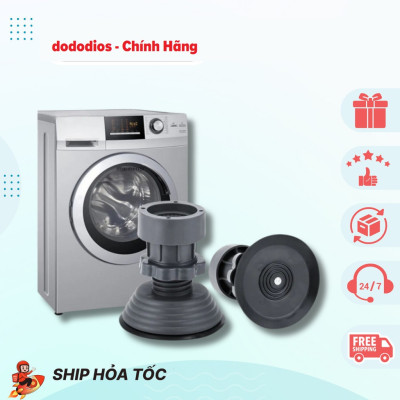 (LOẠI 1) Bộ 4 chân chống rung cho máy giặt, tủ lạnh - Chân kê tăng giảm chiều cao, đế cao su chống rung, chống trượt - Hàng chính hãng dododios