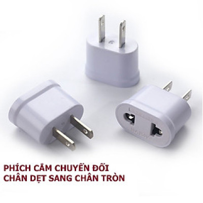 Phích Chuyển Đổi Chân Tròn Sang Chân Dẹt, Đầu Chuyển Đổi Phích Điện Nhỏ Gọn, CHuẩn US - JP - Đài. TakyHome 8601-loaitot