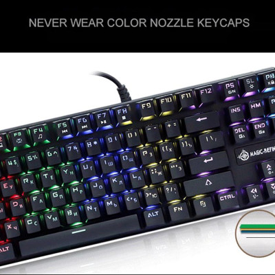 Bàn phím chơi game cơ học có dây USB Kết hợp Ánh sáng Xanh Công tắc 87 Phím cho Văn phòng game thủ Thể thao điện tử Magic-Refiner 1506