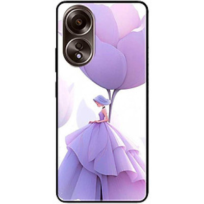 Ốp lưng cho Oppo A36 - A60 4G - A74 - A76 - Oppo A95 4G - A96 4G - Cô Gái Hoa Tím - Hàng Chính Hãng