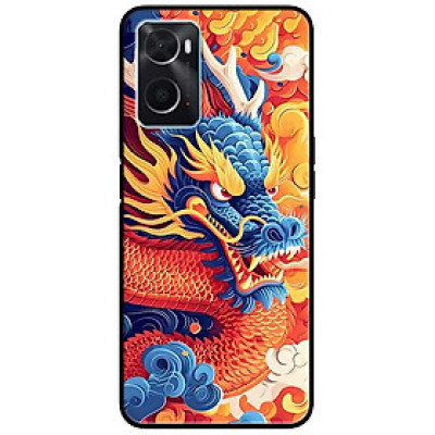 Ốp lưng cho Oppo A74 - A95 4G - A60 4G - A36 - A76 - A96 4G - Rồng Xanh Sừng Trắng - Hàng Chính Hãng