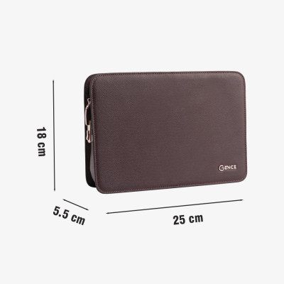 Clutch Nam Cầm Tay Da Bò Taiga Chính Hãng Gence, Ví Cầm Tay Nam Công Sở Khóa Số CK15 Màu Nâu