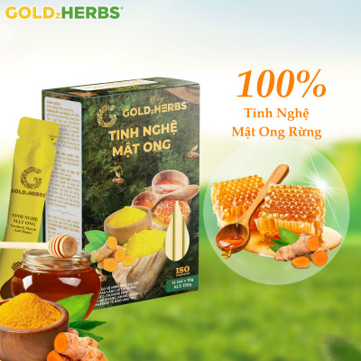 Hàng chính hãng - Tinh nghệ mật ong GoldzHerbs, 100% mật ong nguyên chất – Hũ 300g/ Hộp 15 gói x 10g