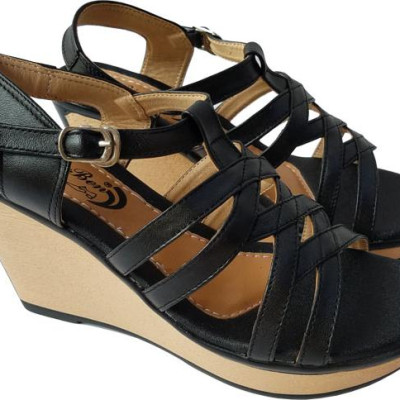 Giày Sandal Nữ Đế Xuồng BIGGBEN Da Bò Thật SDX21