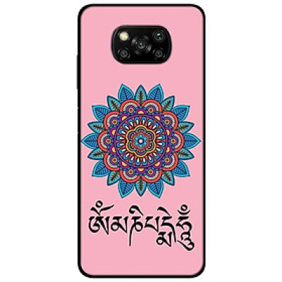 Ốp lưng dành cho Xiaomi Poco X3 mẫu Om Mani Padme Hum Hồng Xanh