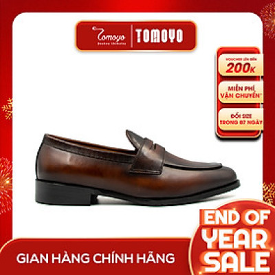 Giày Da Patina Nam Cao Cấp Không Dây Tomoyo TMN24802