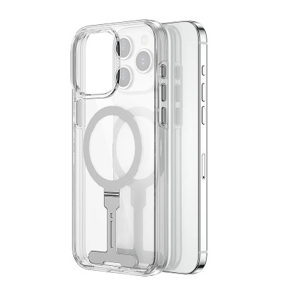 Ốp lưng sạc từ tính tích hợp kệ đỡ ẩn cho iPhone 15 Pro / 15 Pro Max / 15 Plus hiệu WIWU Stand chống sốc, chống va đập bảo vệ camera - Hàng nhập khẩu