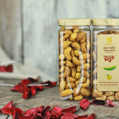 Combo 5 Hũ Hạt Điều Rang Muối Tách Vỏ Lụa Hải Long (250g / Hũ)