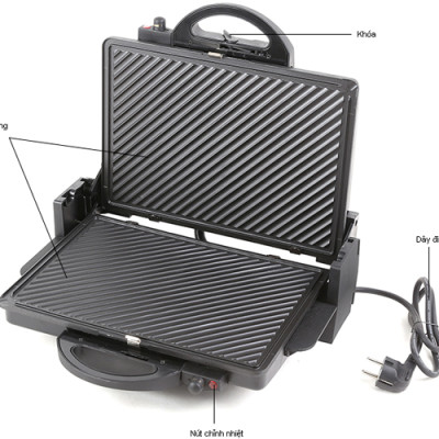 Kẹp Nướng Thịt Đa Năng Tiross TS9653 - Đen - Hàng chính hãng